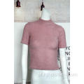 Damski różowy sweter z półgolfem